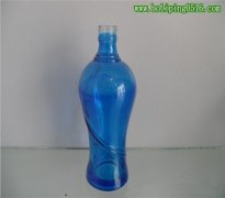 藍色深加工玻璃瓶酒瓶 高檔玻璃酒瓶 彩色玻璃酒瓶 玻璃酒瓶